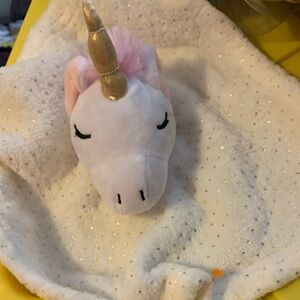 Golden Unicorn Security Blanket - Pink & White Clouds by Lila & Jack